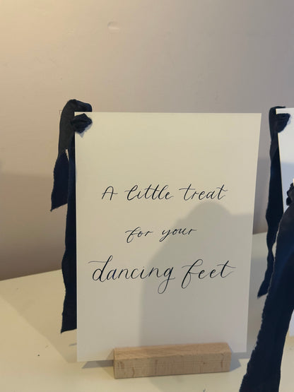 Neutral Custom Ribbon Calligraphy Wedding Sign | Personalised Cards & Gifts / In Loving Memory A5 A6 Sign