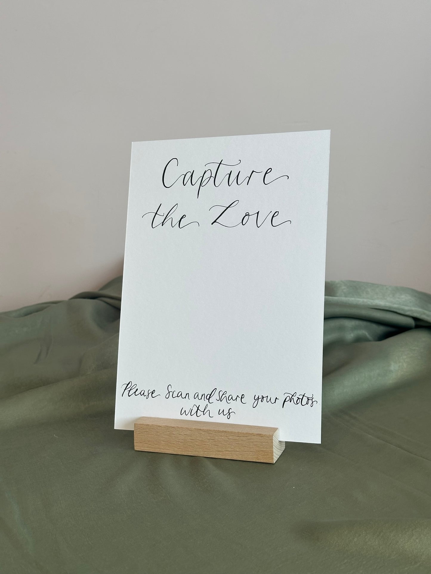Neutral Custom Calligraphy Wedding Sign | Personalised Cards & Gifts / In Loving Memory A5 A6 Sign