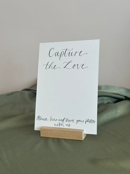 Neutral Custom Calligraphy Wedding Sign | Personalised Cards & Gifts / In Loving Memory A5 A6 Sign
