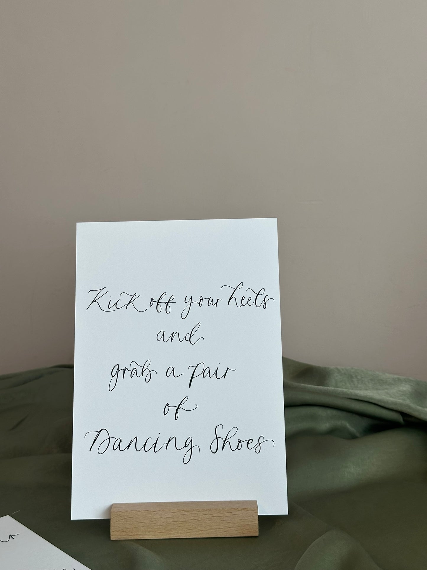 Neutral Custom Calligraphy Wedding Sign | Personalised Cards & Gifts / In Loving Memory A5 A6 Sign