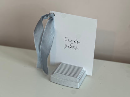 Neutral Custom Ribbon Calligraphy Wedding Sign | Personalised Cards & Gifts / In Loving Memory A5 A6 Sign