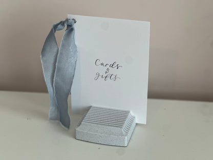 Neutral Custom Ribbon Calligraphy Wedding Sign | Personalised Cards & Gifts / In Loving Memory A5 A6 Sign