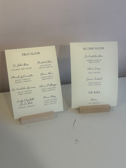 Custom Printed Wedding Sign | Personalised Info Sign / In Loving Memory A4 A5 A6 A7 Sign