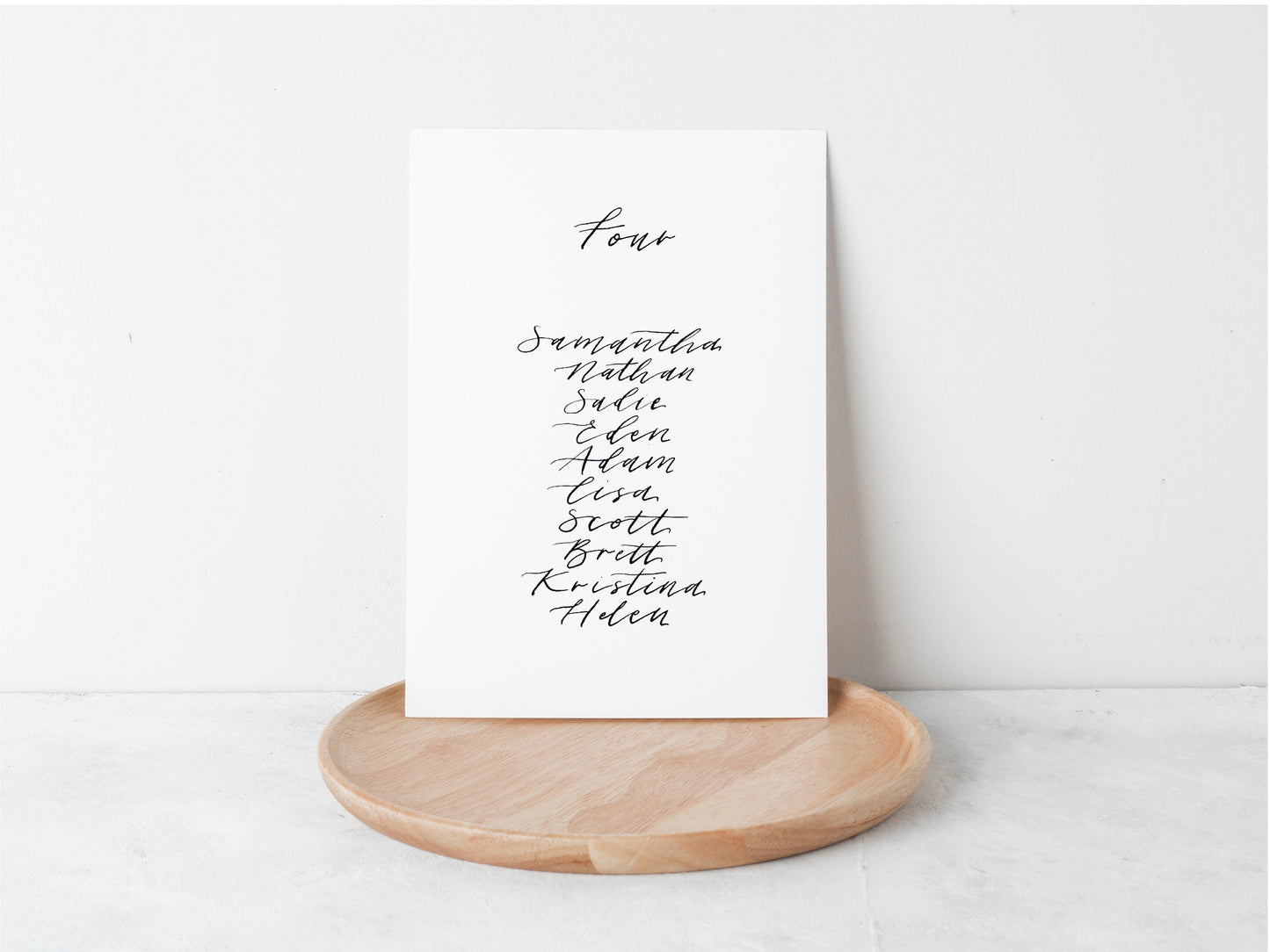 Calligraphy Wedding Table Plan Card