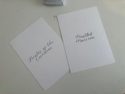 Neutral Custom Calligraphy Table Name & Number  | Personalised Wedding A4 A5 A6 Sign