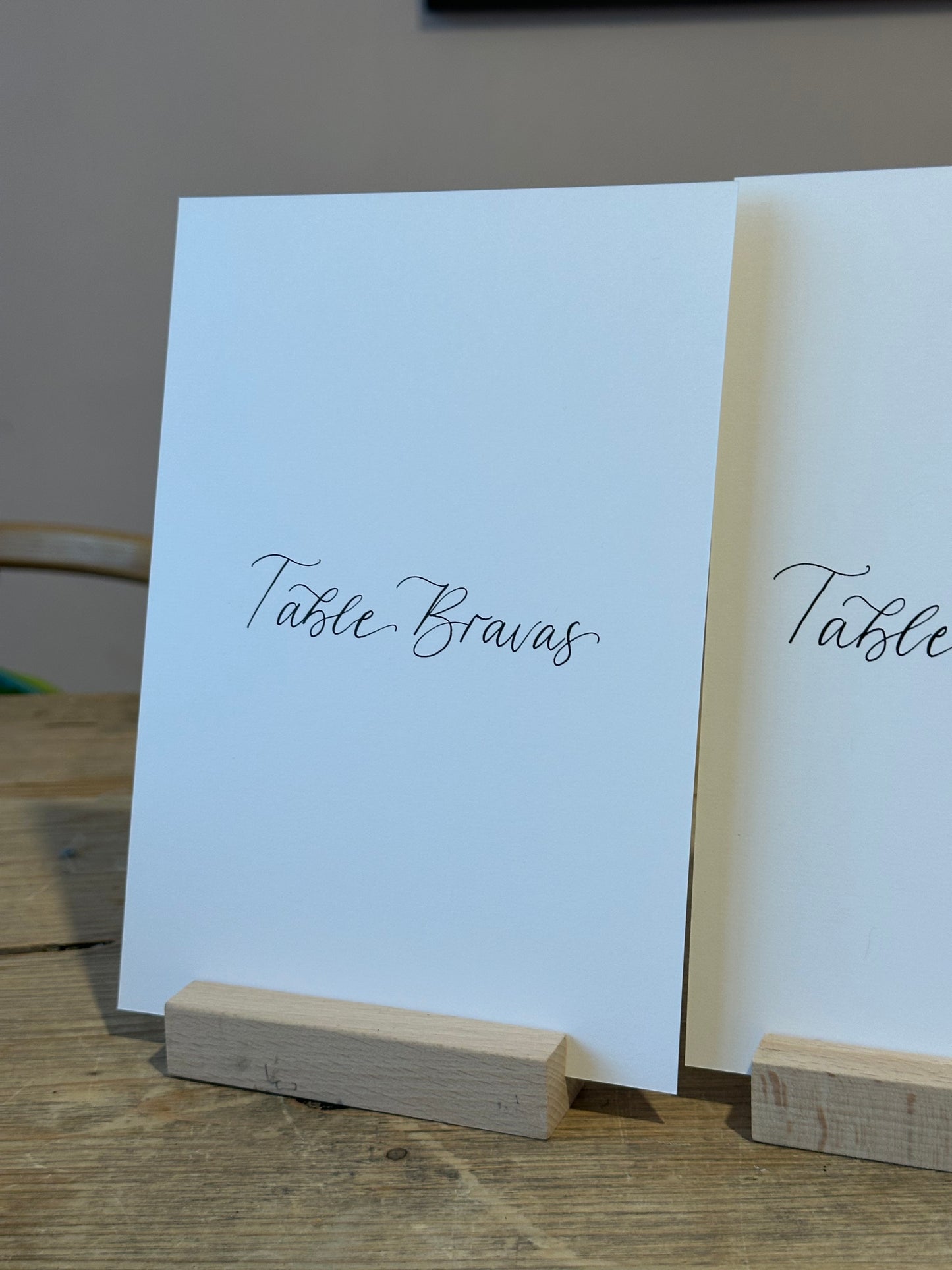 Neutral Custom Calligraphy Table Name & Number  | Personalised Wedding A4 A5 A6 Sign