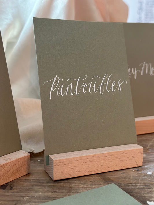 CUSTOM EUCALYPTUS Calligraphy Wedding Sign | A5 A6 A7 Calligraphy Wedding Card Sign, Present Sign, Thank you sign