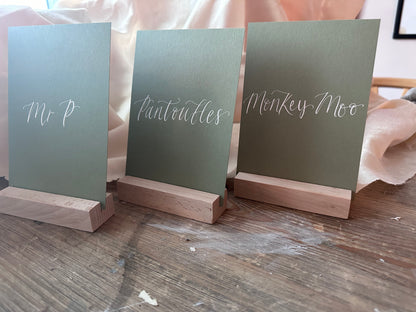 CUSTOM EUCALYPTUS Calligraphy Wedding Sign | A5 A6 A7 Calligraphy Wedding Card Sign, Present Sign, Thank you sign