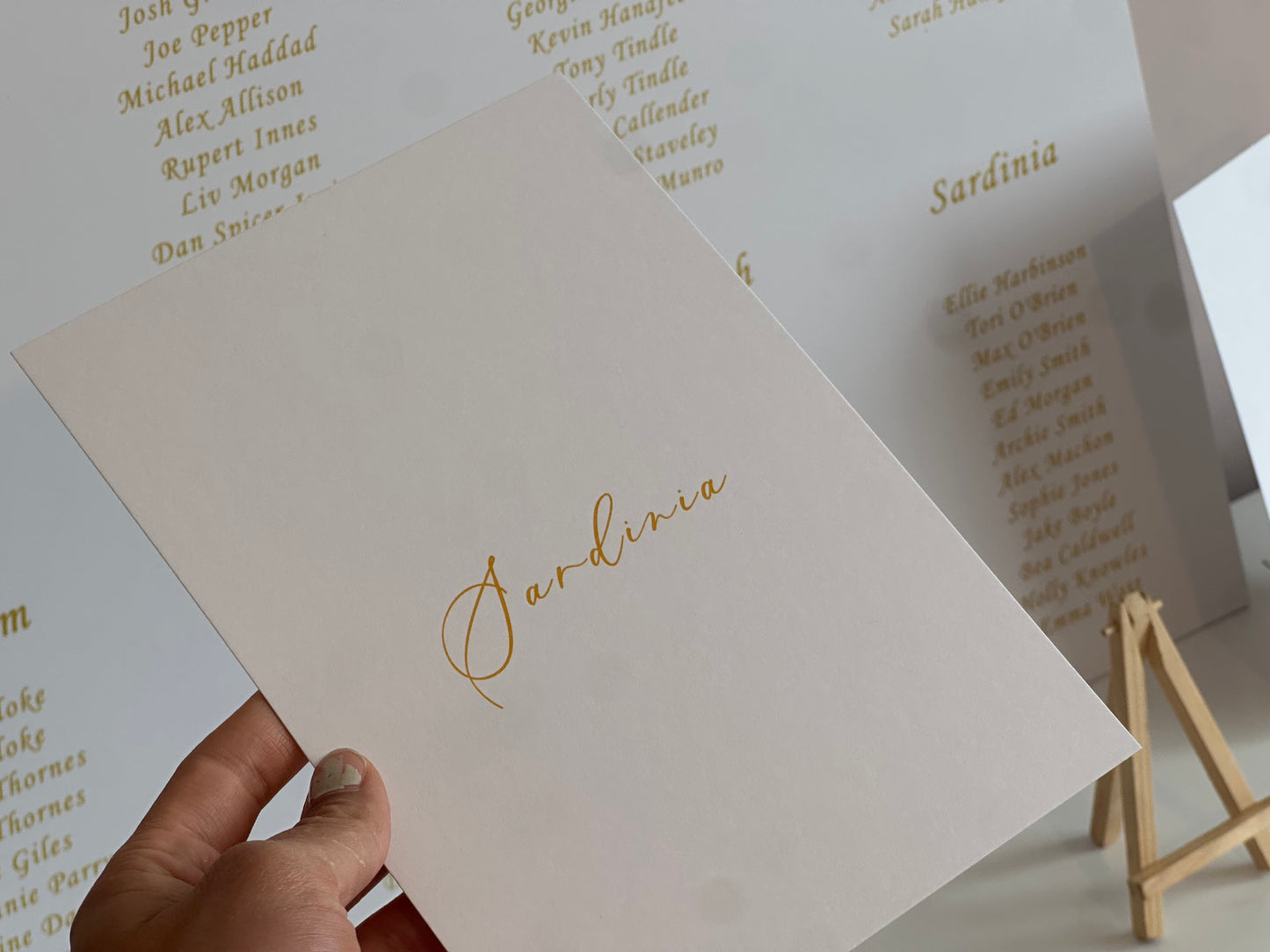 Custom Printed Table Name & Number Colour Text | Personalised Wedding A4 A5 A6 Sign
