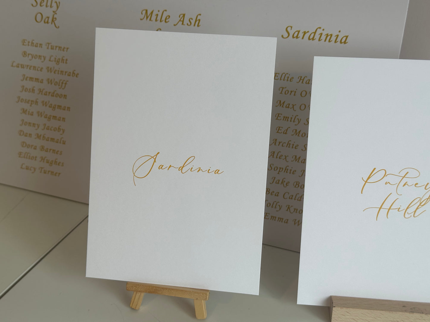 Custom Printed Table Name & Number Colour Text | Personalised Wedding A4 A5 A6 Sign