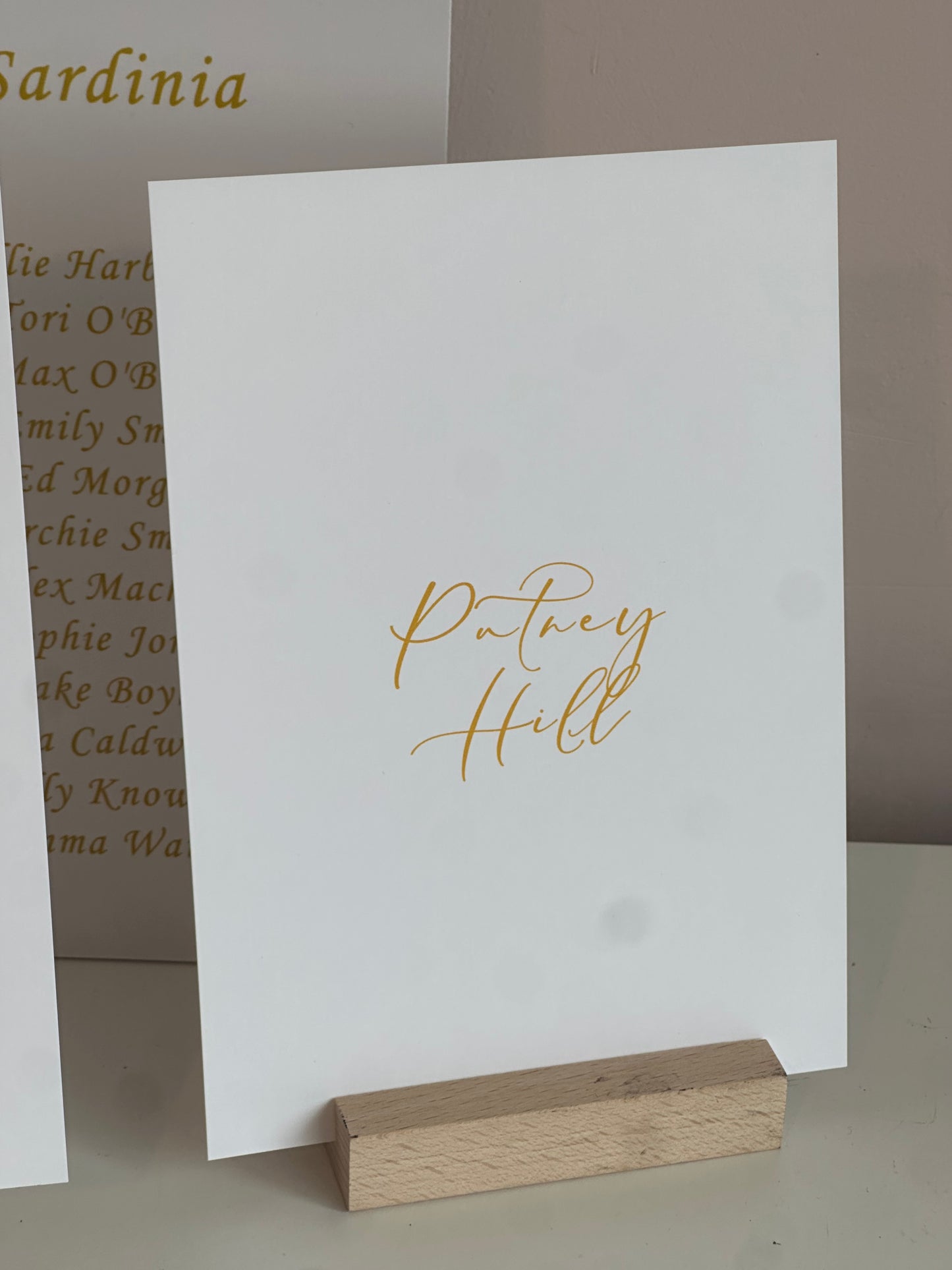 Custom Printed Table Name & Number Colour Text | Personalised Wedding A4 A5 A6 Sign