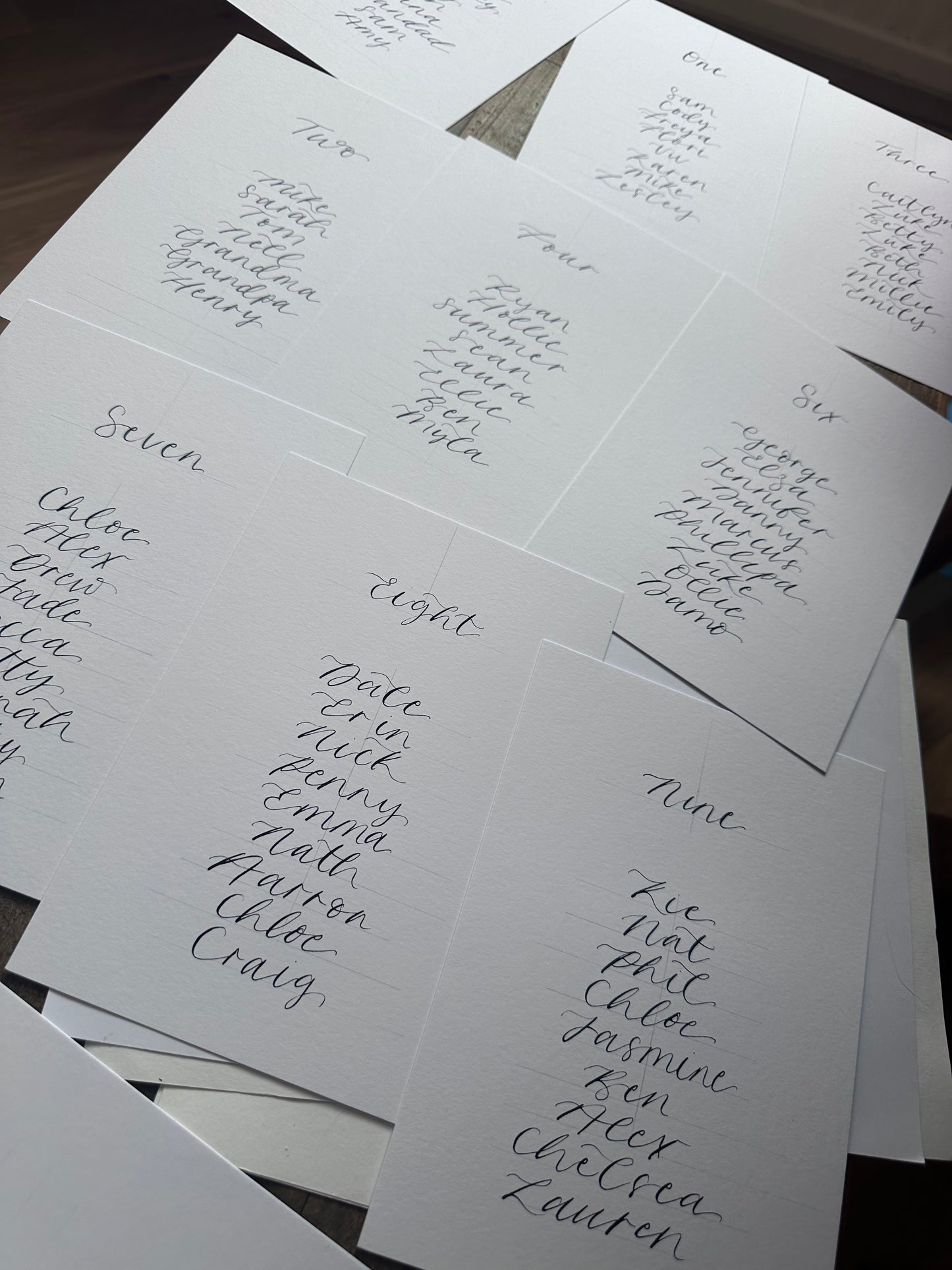 Calligraphy Wedding A5 Table Plan Card | White OR Colour Card Hand Written Calligraphy Table Plan Card | Mirror Table Plan Cards | DIY Table Plan Card