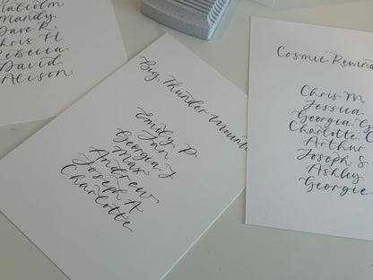 Custom Calligraphy Wedding Table Plan Cards | A5 Personalised Seating Chart Signs