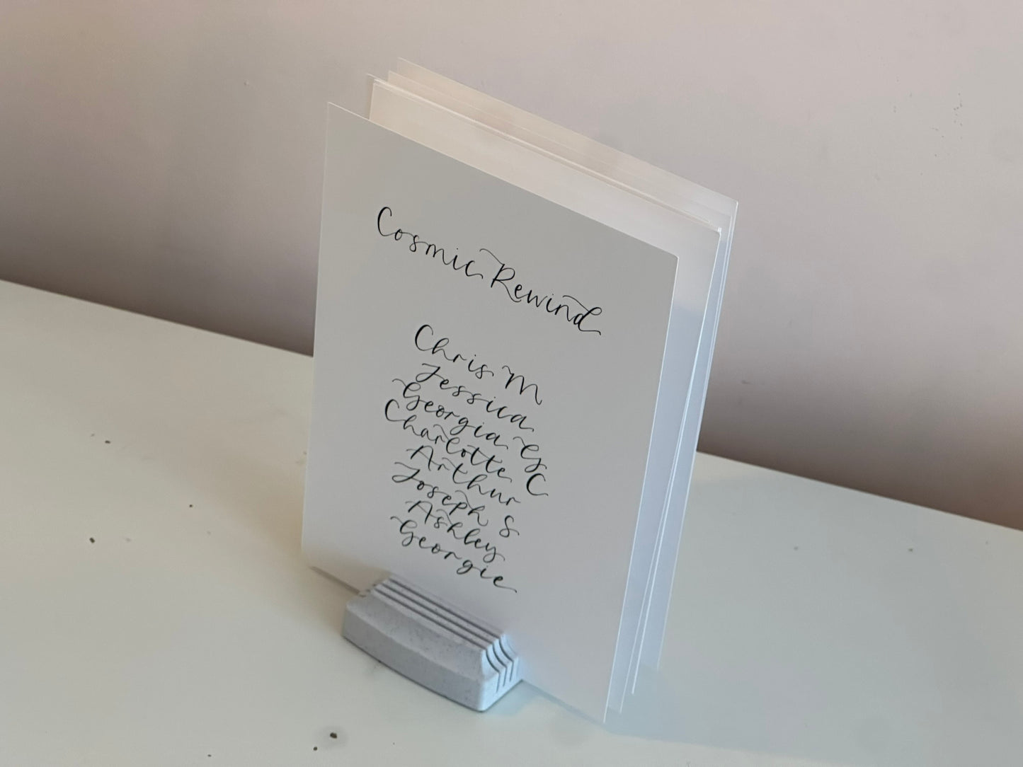 Custom Calligraphy Wedding Table Plan Cards | A5 Personalised Seating Chart Signs