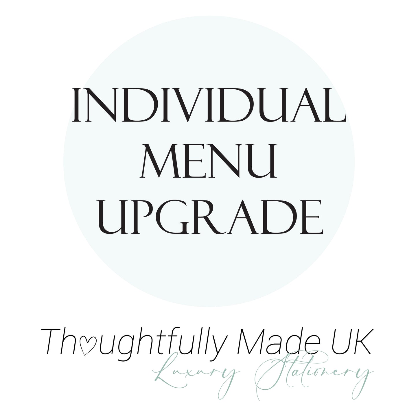 UPGRADE | INDIVIDUALISED MENUS [price per menu]