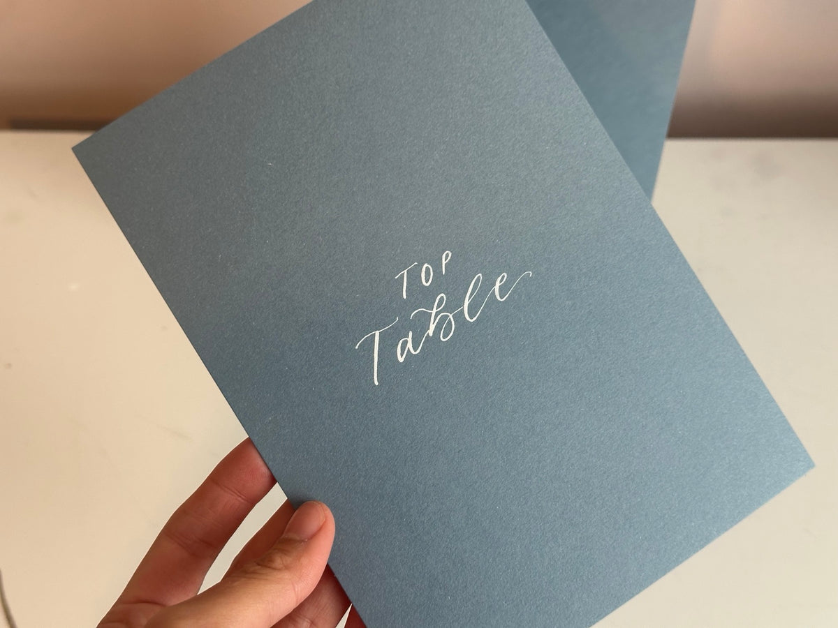 Mixed Lettering Wedding Table Numbers & Names | Handwritten A5 A6 Signs