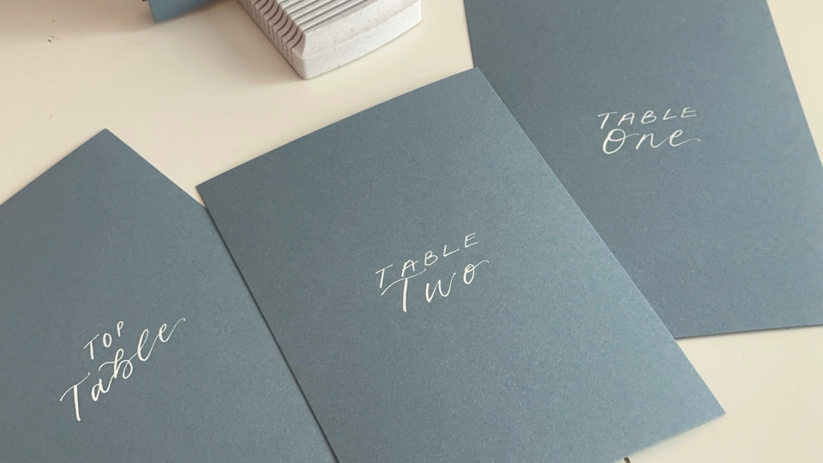 Mixed Lettering Wedding Table Numbers & Names | Handwritten A5 A6 Signs
