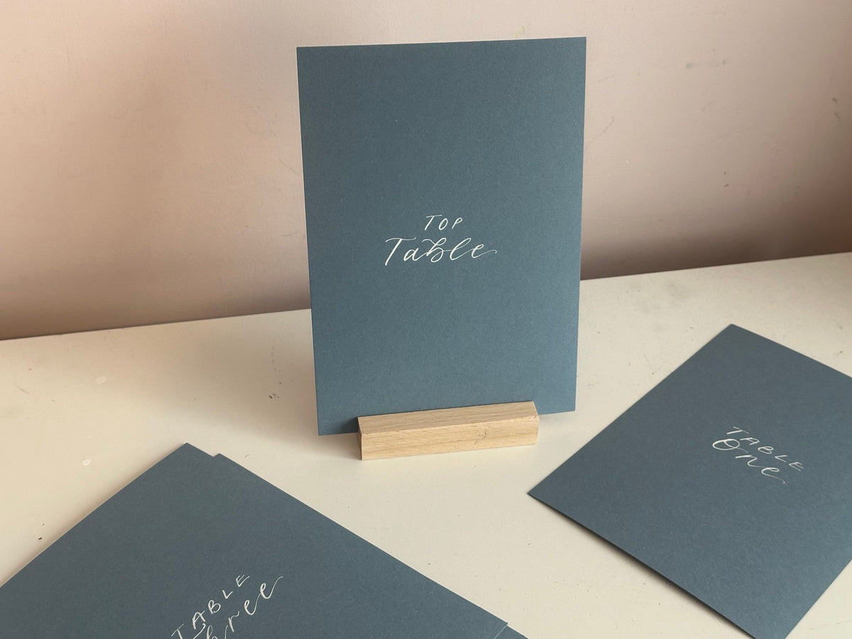 Mixed Lettering Wedding Table Numbers & Names | Handwritten A5 A6 Signs