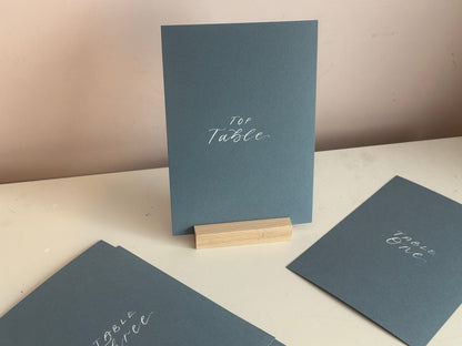 Mixed Lettering Wedding Table Numbers & Names | Handwritten A5 A6 Signs
