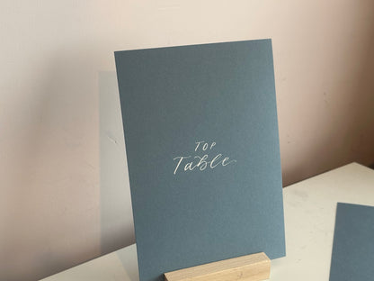 Mixed Lettering Wedding Table Numbers & Names | Handwritten A5 A6 Signs