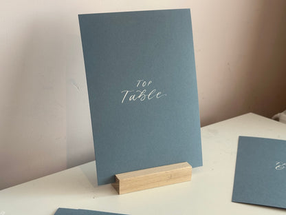 Mixed Lettering Wedding Table Numbers & Names | Handwritten A5 A6 Signs