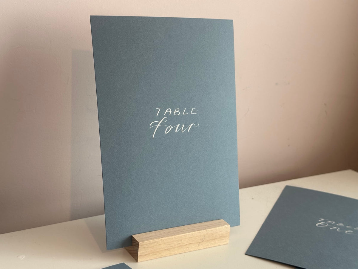 Mixed Lettering Wedding Table Numbers & Names | Handwritten A5 A6 Signs