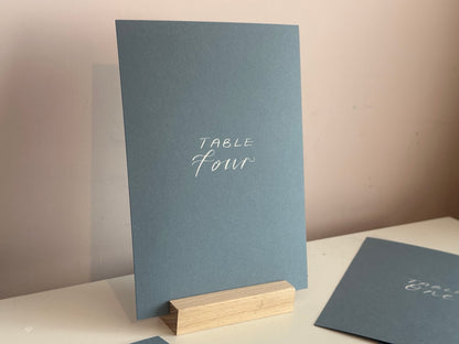 Mixed Lettering Wedding Table Numbers & Names | Handwritten A5 A6 Signs