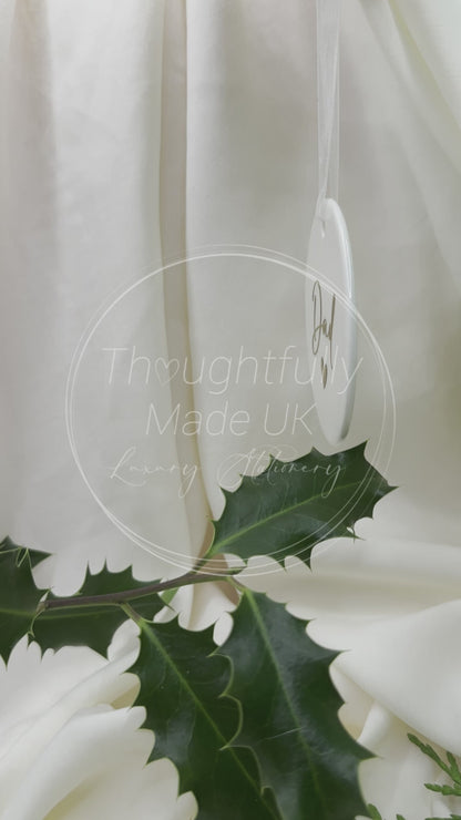 Personalised Name Heart Christmas Ornament: Ceramic, Star or Frosted Glass Bauble [Son Daughter Christmas Keepsake Star Heart Tree Decoration]