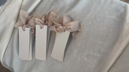 25 BLANK NUDE Chiffon Ribbon Place Card with Eyelet | DIY Wedding Dinner Party Place Card, Write Your Own Place Setting | Green Wedding Baby Shower (Copy)