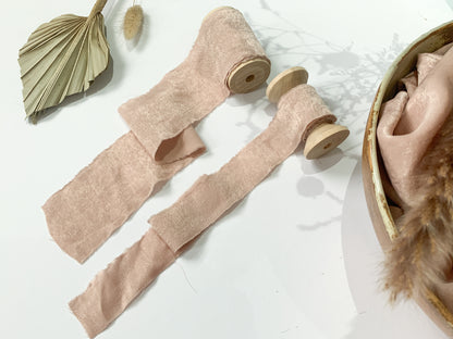 Wedding Silk Ribbon	Wedding Satin Ribbon	Raw Edge Ribbon	Hand Torn Ribbon	Place Card Ribbon	Silky Ribbon	Sandwashed Ribbon	Blush Ribbon	Pink Ribbon	Nude Ribbon	Bouquet Ribbon	Wedding Bouquet	Chiffon Ribbon
