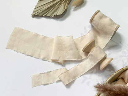Wedding Silk Ribbon Wedding Satin Ribbon Raw Edge Ribbon Hand Torn Ribbon Place Card Ribbon Silky Ribbon Sandwashed Ribbon Champagne Ribbon Ivory Ribbon Cream Ribbon Bouquet Ribbon Wedding Bouquet Chiffon Ribbon