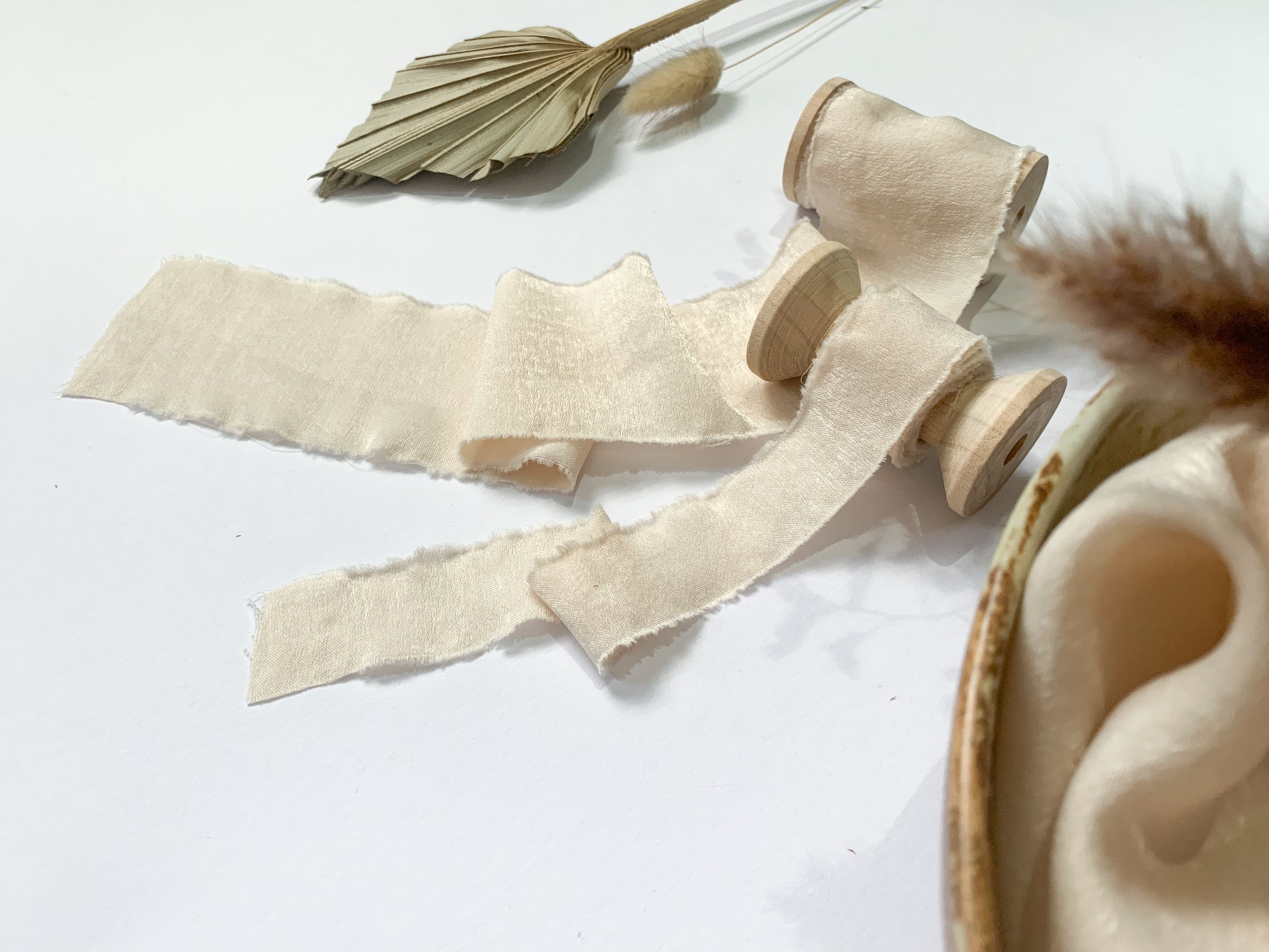 Navy Chiffon Ribbon | Hand Torn Raw Edge Silk Style Ribbon 150cm